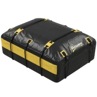 Outsunny Bolsa de Techo para Coche 594L Impermeable con 6 Correas Alfombrilla Antideslizante Ganchos para Vehículos Amarillo(m-11)