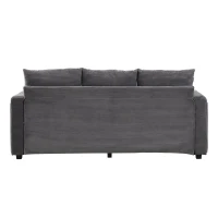 Divano a L con LED, rivestimento in velluto a coste, ottomana, 184x84,5x85,5 cm, Grigio(m-8)