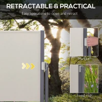 Outsunny Parawan boczny, rozsuwany, osłona, aluminium/poliester, 3 x 1 m, jasnoszary(m-5)