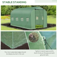 Outsunny 4 x 2m Walk-in Polytunnel Greenhouse with Windows and Door, Outdoor Plant Shelter for Garden, Backyard(m-18)