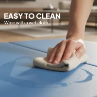 HOMCOM Mata treningowa, składana mata fitness, mata sportowa z uchwytami do jogi, MMA, fitnessu, pilatesu, 240 x 120 x 5 cm, jasnoniebieska(m-5)