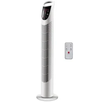 HOMCOM Torenventilator, 3 modi, stille werking, timer, afstandsbediening, 18x78,5cm, Wit(m-10)