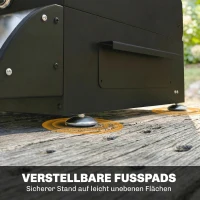 Outsunny Gasgrill 7,5 KW Tragbarer Tischgrill mit 3 Brenner Seitentisch Bratenplatte Emaille-Grillroste Fettauffangschale(m-9)