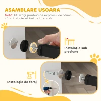 PawHut Poartă Extensibilă și Reglabilă pentru Câini, pentru Scări și Uși, din Oțel și ABS, 75-85x76 cm, Neagră(m-6)