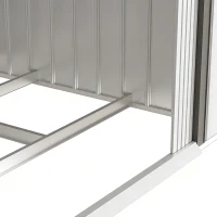 Outsunny Abrigo de Jardim 213x130x185cm Abrigo de Jardim Metálico de Exterior com 2 Portas Deslizantes e 4 Janelas Branco e Cinza(m-8)