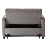 Divano pieghevole a due posti, rivestimento in cotone e lino, 114x77x82,5 cm, Grigio(m-8)