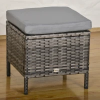 Outsunny 8 Seater Patio wicker Sofa Set ,Outdoor Couch with Table & Cushions, Grey(m-9)