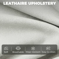 HOMCOM Fotel akcentowy, nowoczesny fotel Leathaire z szerokim i głębokim siedziskiem, grube poduszki, łatwy montaż, szary(m-7)