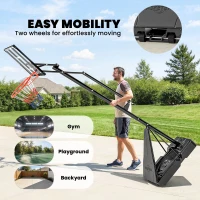 SPORTNOW Mobilny kosz do koszykówki, regulowana wysokość od 2,45 do 3,05 m, wytrzymała tablica, ręczna regulacja wysokości(m-6)