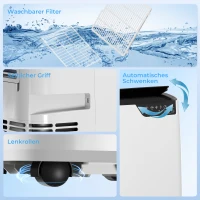 HOMCOM Tragbare Klimaanlage 12000 BTU, Klimagerät mit Kühl-, Entfeuchtungs-, Ventilator- , Schlafmodus, WiFi Sprachsteuerung(m-9)