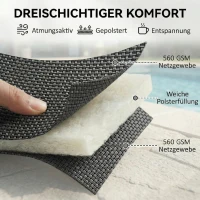 Outsunny Leżak oddychający ogrodowy z 6-stopniową regulacją oparcia, kółkami, aluminiową ramą, ciemnoszary(m-7)