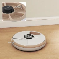 PawHut Dispenser de hrană pentru animale Dispenser automat 6 porții 31,5 x 31,5 x 8,3 cm alb(m-3)