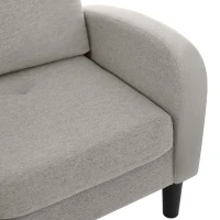 Divano angolare a forma di L con chaise longue, rivestimento in cotone-lino, cuscini inclusi, 166x118x77 cm, Grigio(m-12)