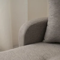 Divano angolare a forma di L con chaise longue, rivestimento in cotone-lino, cuscini inclusi, 166x118x77 cm, Grigio scuro(m-10)