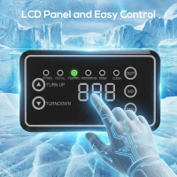 HOMCOM Commerciële IJsblokjesmachine, 55 kg/24u Roestvrij Staal Onderbouw of Vrijstaande IJsblokjesmaker met 13 kg Opslag(m-5)