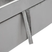 Divano letto estraibile 3-in-1, con portabicchieri e porta smartphone, rivestimento in velluto, struttura in metallo, 83x167x76 cm, Grigio e bianco(m-11)