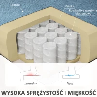 HOMCOM Sofa 2-osobowa, miękka tapicerka, łatwa w pielęgnacji, do 220 kg, 117 x 56,5 x 77 cm, niebieska(m-5)
