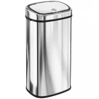 HOMCOM 68L Automatic Sensor Bin, Touchless Stainless Steel Kitchen Rubbish Bin, Hands-Free Infrared Waste Dustbin, Motion Trash Can with Manual Button for Home Office, Silver(m-11)