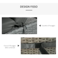 Outsunny Set 2 Cuscini per Sdraio da Esterno Imbottiti in Cotone con Cinghie, 196x55x8 cm, Grigio Scuro(m-6)