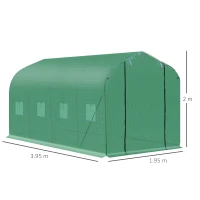 Outsunny 4 x 2m Walk-in Polytunnel Greenhouse with Windows and Door, Outdoor Plant Shelter for Garden, Backyard(m-16)