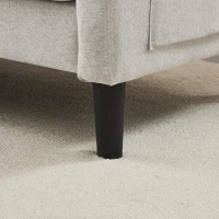 Divano angolare a forma di L con chaise longue, rivestimento in cotone-lino, cuscini inclusi, 166x118x77 cm, Grigio e bianco(m-10)