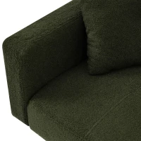 Divano letto con funzione letto, schienale regolabile, gambe dorate, rivestimento in sherpa, 175x64x72 cm, Verde(m-10)