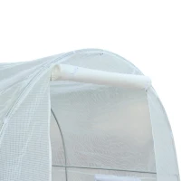 Outsunny 2.5 x 2 x 2 m Large Walk-In Tunnel Greenhouse, Outdoor Polytunnel Plant Shelter, Galvanised Steel Frame, White(m-19)
