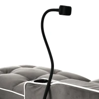 Divano letto estraibile 3-in-1, con portabicchieri e porta smartphone, rivestimento in velluto, struttura in metallo, 83x167x76 cm, Grigio scuro(m-12)