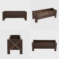 Outsunny ghiveci din lemn pentru plante, 100x36.5x36 cm, maro(m-16)