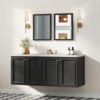 HOMCOM Wall Bathroom Mirror, 30 x 40 cm Wall-Mounted Mirror for Living Room, Bedroom, Hallway, Set of 2, Black(m-9)