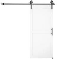 HOMCOM Porta Scorrevole Porta da Interno Stile Industriale, 81.3x213.4cm, Legno(m-1)