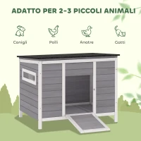 PawHut Casetta per Anatre con Tetto Apribile, Finestrelle e Rampa, in Legno, 93x70x72 cm, Multicolore(m-8)