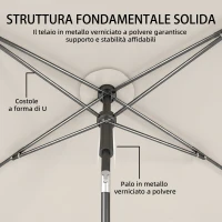 Outsunny Ombrellone Rettangolare con 3 Inclinazioni, in Metallo e Poliestere, 183x122x222 cm, Beige(m-7)