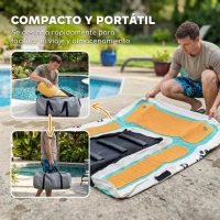 PawHut Rampa de Agua Hinchable para Perros para Piscina Barcos Lagos 151x102 cm con Superficie Antideslizante de EVA(m-9)