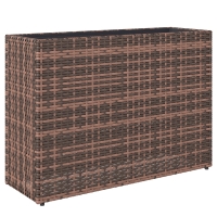 Outsunny Letto per Orto Rialzato da Esterno 45L in Rattan, con Fori di Drenaggio e Piedini Regolabili, Marrone