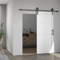 HOMCOM Porta Scorrevole Porta da Interno Stile Industriale, 81.3x213.4cm, Legno(m-3)