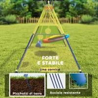 AIYAPLAY Set Altalena da Giardino 4 in 1 per Bambini 3-8 Anni con 2 Altalene, Canestro e Porta da Calcio(m-5)