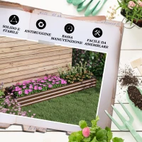 Outsunny Fioriera Rialzata in Metallo da 405L con Fondo Aperto, 240x60x30 cm, color Legno Scuro(m-7)