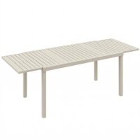 Outsunny Tavolo da Giardino Allungabile per 6-8 Persone, in Alluminio con Piano a Doghe, Bianco