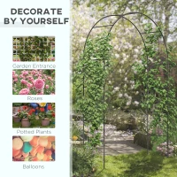 Outsunny Łuk ogrodowy do roślin pnących, 140x40x240 cm, stalowy(m-4)