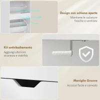 HOMCOM Mobile Portascarpe con 3 Cassetti Ribalta e Ripiani Regolabili, per Corridoio o Ingresso(m-9)