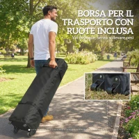 Outsunny Gazebo Pieghevole 3x6 m con 6 Pareti Laterali, Sacchi e Picchetti, in Metallo e Tessuto Oxford, Grigio Scuro(m-9)