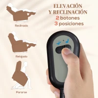 HOMCOM Sillón Relax Reclinable Eléctrico Levanta Personas con Masaje Vibratorio y Calor Control Remoto Reposapiés Marrón(m-4)