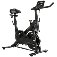 SPORTNOW Cyclette Magnetica Regolabile con Display LCD e Supporto per Tablet, in Acciaio e ABS, 103x49x98-112 cm, Nero(m-1)
