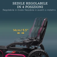 HOMCOM Go Kart a Pedali per Bambini 3-8 Anni con Sedile Regolabile e Ruote in EVA, 100x58x58.5 cm, Rosa e Nero(m-4)