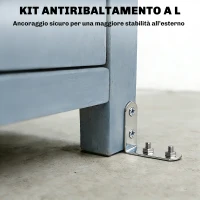 Outsunny Armadio da Esterno, Capanno per Attrezzi con 2 Scaffali(m-6)