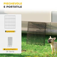 PawHut Recinto per Cani Recinto Espandibile Pieghevole, 50x60 cm, Nero(m-6)