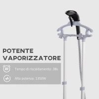 HOMCOM Stiratrice a Vapore Ferro da Stiro Verticale 1950W, 35x25x23cm, Bianco(m-4)