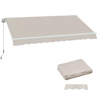 Outsunny Telo di Ricambio per Tenda Parasole Retrattile 3x2.5 m in Poliestere Anti UV 50+ Crema(m-11)