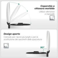 HOMCOM Pattumiera a Pedale da 30L con Coperchio a Chiusura Morbida, in Metallo e PP, 36x30x63.5 cm, Bianco Crema(m-5)